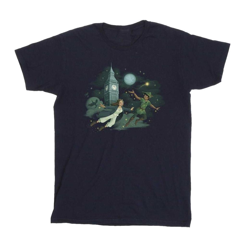 Peter Pan And Wendy Mens Big Ben Clouds Cotton T-Shirt