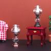 Kerosene Bedroom Table Lamp Miniature Furniture Model Doll Houses Accessory Realistic Lighting Toy Playset 1:12