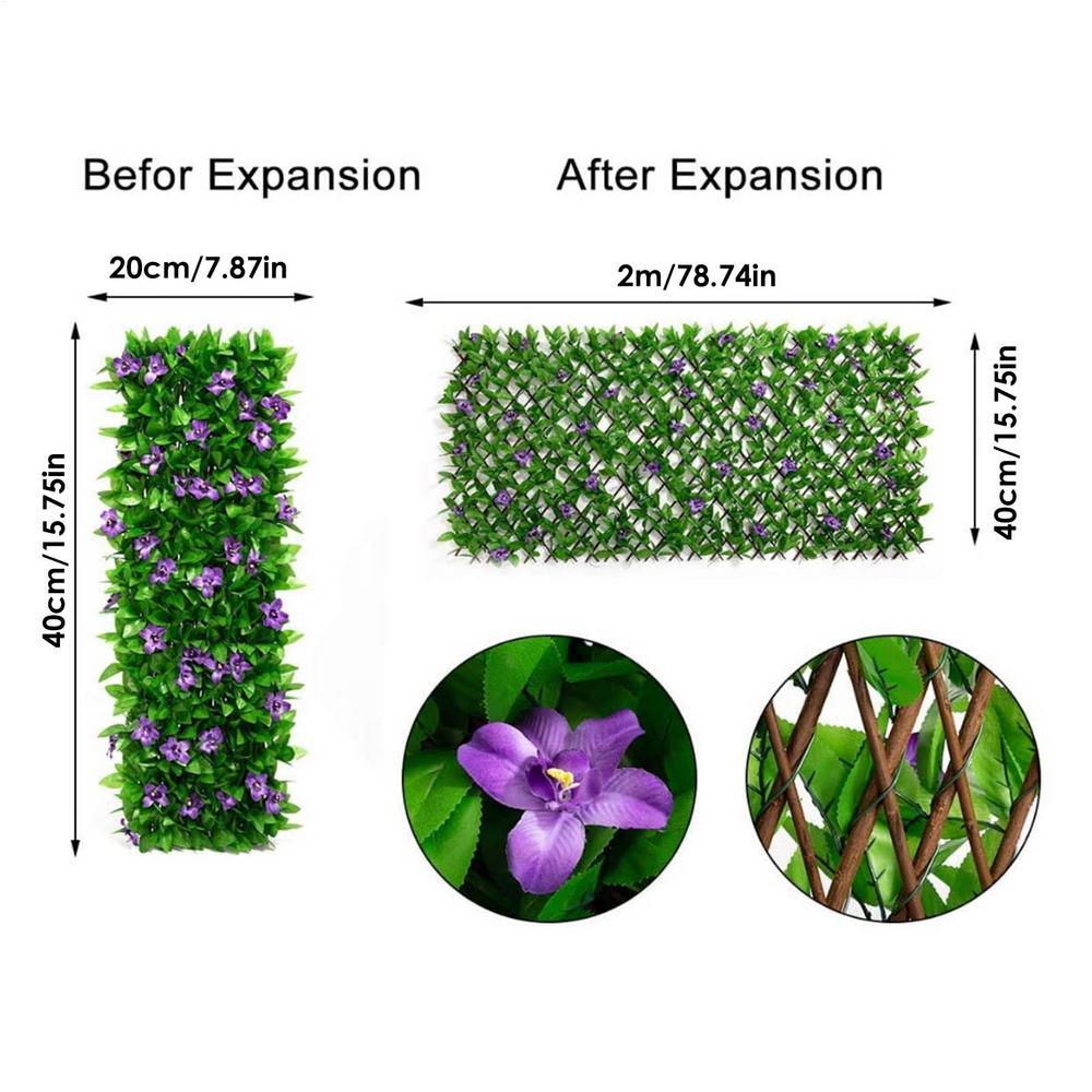 Artificial Garden Fence/Garden Screening Expanding Trellis Privacy Screen /Artificial Leaf Privacy Fence Faux Plants Ivy Fence