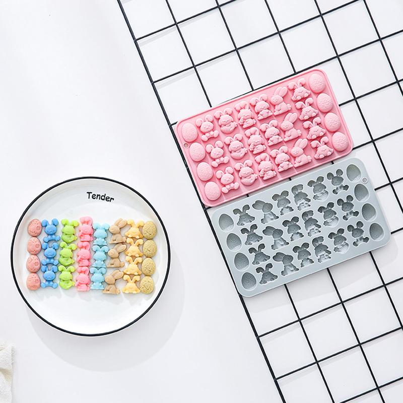 Egg Bunny Silicone Mold, 27-Cavity Baking Molds For DIY Cake Decoration,Chocolate, Pastry, Bread, Soap, Jello