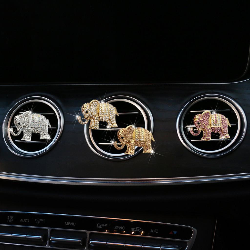 Requintado Ambientador de Clipe para Saída de Ar de Carro de Elefante Decoração de Strass Fragrância Floral Amadeirada