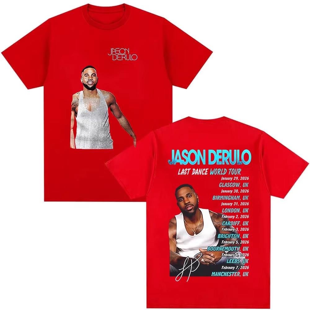 Jason Derulo Last Dance Tour 2026 Graphics Cotton Shirt Unisex Y2k Hip Hop Style Retro Summer Unisexs Short Sleeve Tshirt Fan Gift S