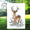 1pc, Deer And Pine Branch Snow Scene Garden Flag with Lights (Flagpole Not Included), Double-Sided Holiday Yard Flag, Seasonal Home Decoration, Fade