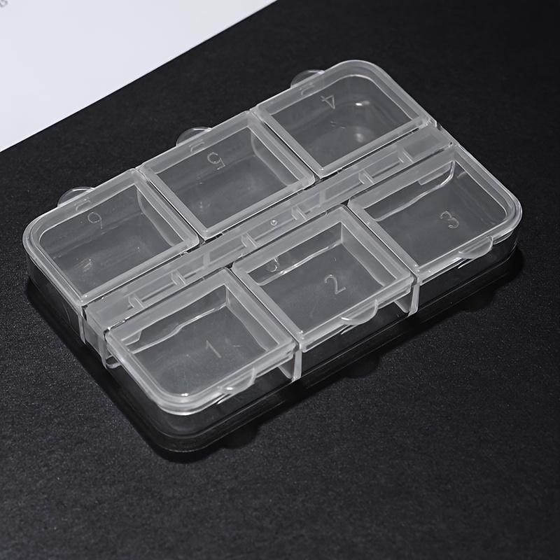 

Checks Double Lid Transparent Plastic Jewelry Storage Box - Multi-Compartment Organizer for Nail Art Charms, Rhinestones 6 Checks