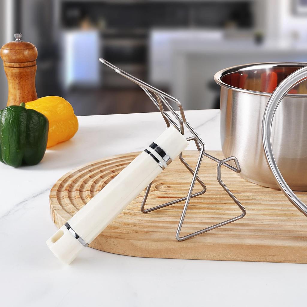 Multifunctional Kitchen Utensil & Pot Lid Holder: Removable, Anti-Scald Storage Rack for Spatulas and Spoons.