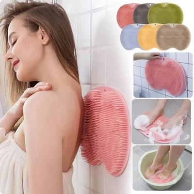 Silikonová masážní podložka do sprchy Protiskluzová podložka na mytí nohou Peeling na nohy Koupelnový kartáč na masáž zad s přísavnou podložkou na masážní kartáč