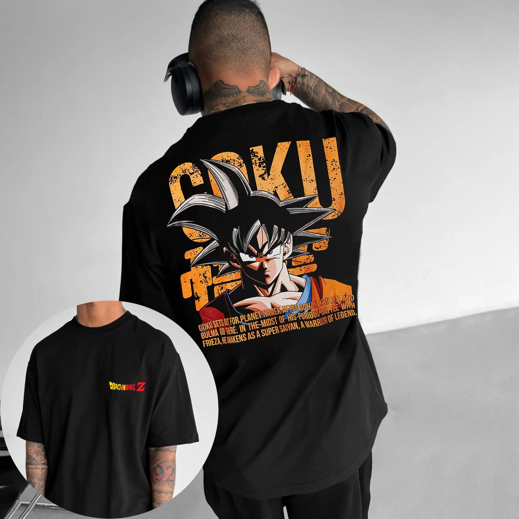 

Dragon Ball Goku Printed Shortsleeved Bandai Loose Mens and Womens 2026 Summer Breathable Sporty Fashion Cotton Tshirt 4XL