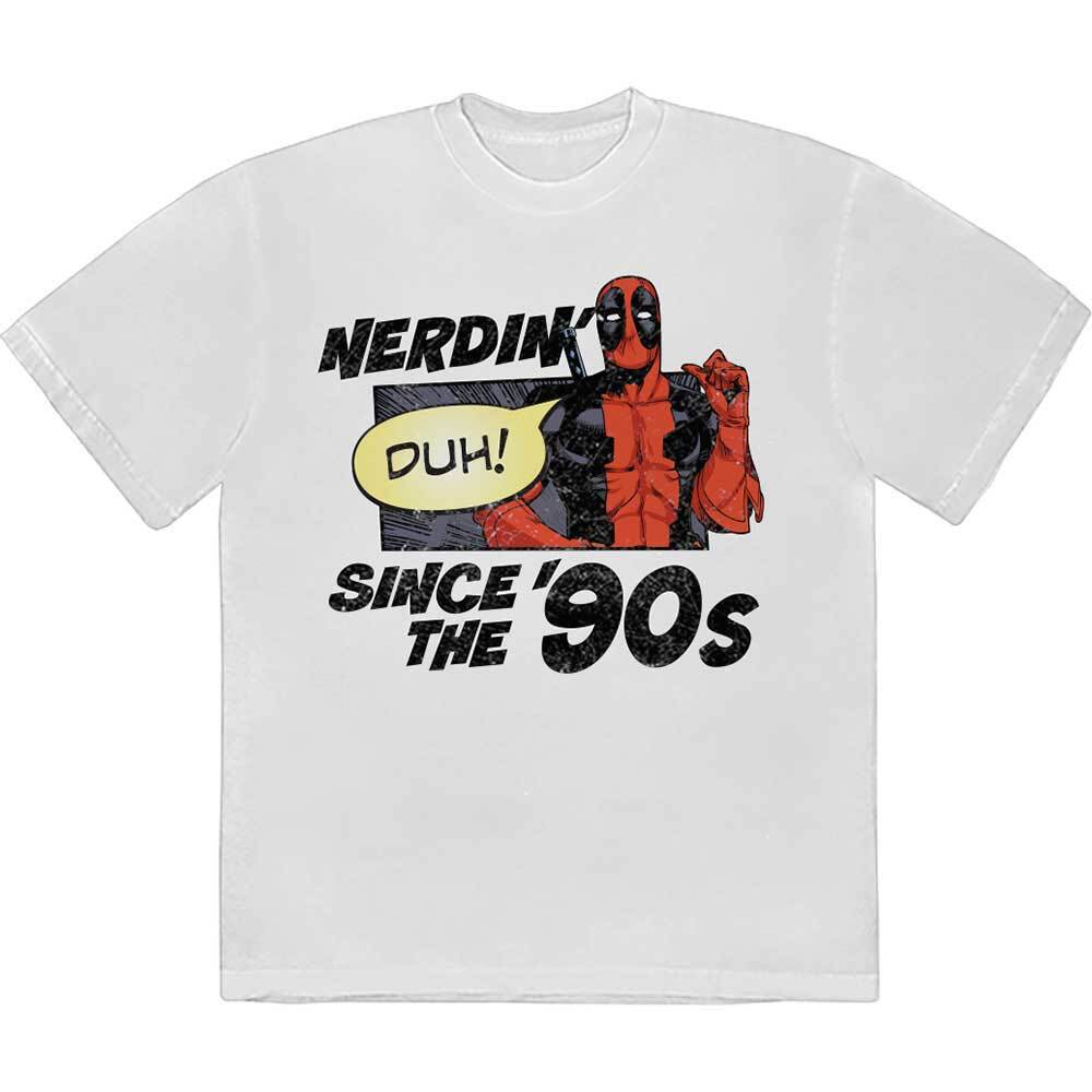 Marvel Comics Unisex T-Shirt: Deadpool Nerdin Since The 90s (Medium) XL