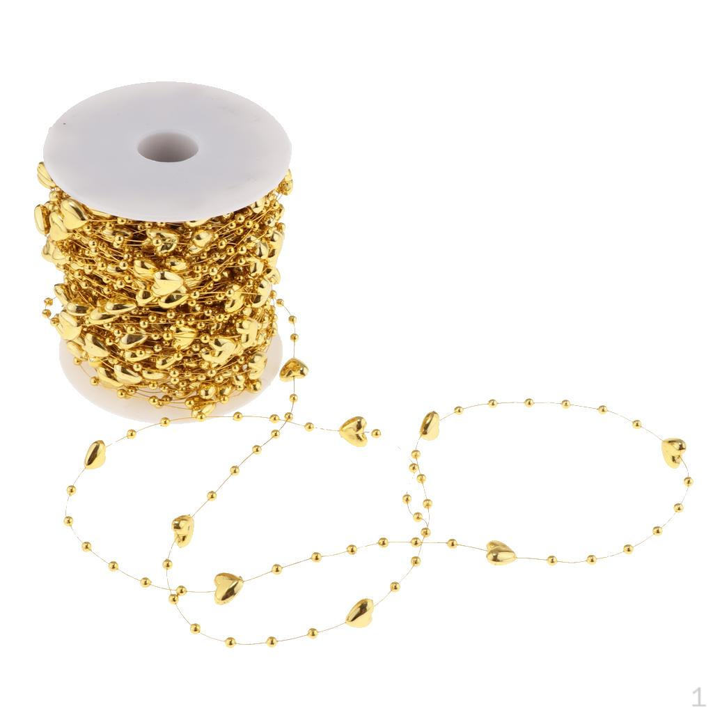 30 of heart shaped beads Strings Garland Christmas Craft Wedding Decoration