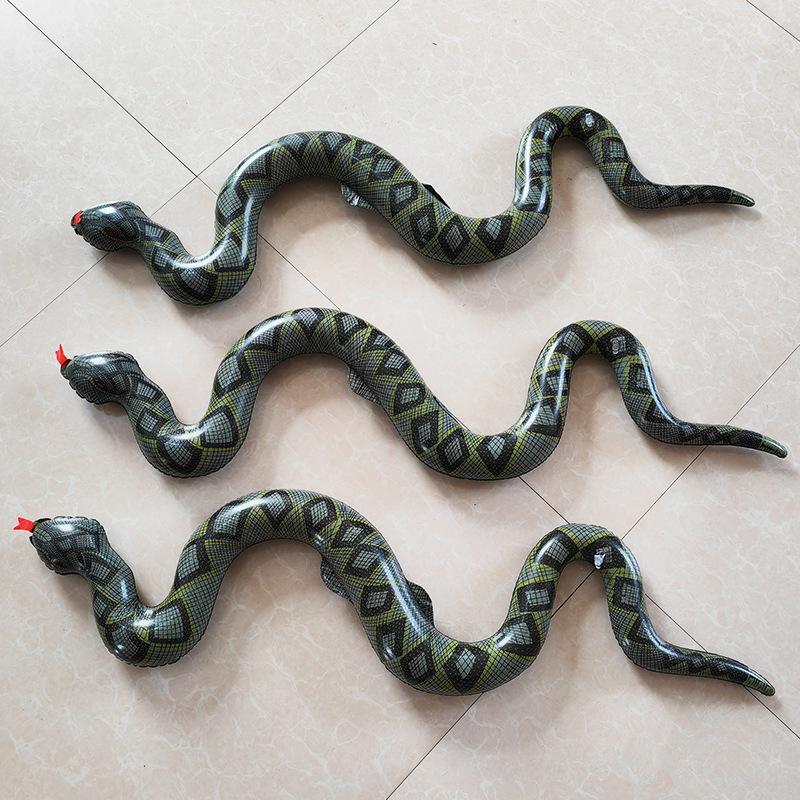 Fun Halloween Scary Prank Props Inflatable Golden Python Toy Fake Snake Party Ghost House Yard Inflatable Horror Decorations