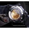 Forsining Men's Fashion Casual Steel Band Dragon Watch Hollow Out Waterproof Mechanical Watch