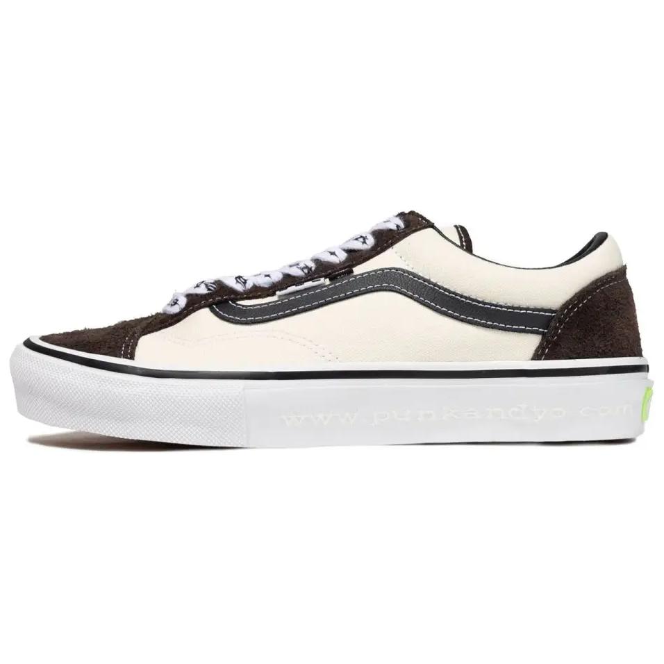 Vans Punkandyo X  Style 36 Part 2 Comfortable Versatile Low-Top Skate Shoes Unisex Sneakers White Brown VN000D5BBS8