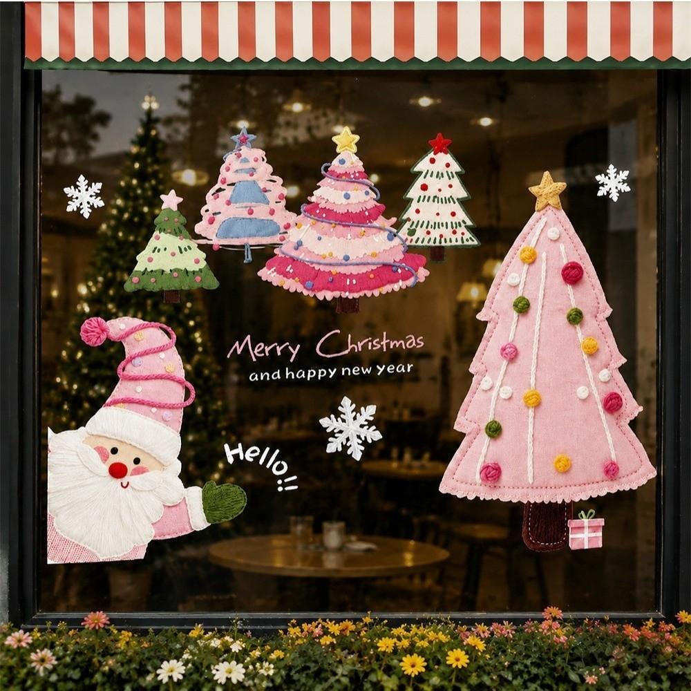 Waterproof Christmas Static Cling Decal DIY Xmas Party Door Stickers Festive Decorations