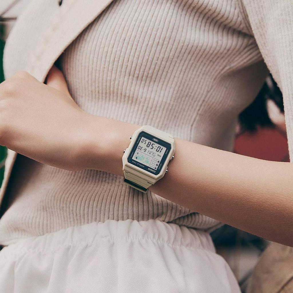 CASIO World Time Digital Unisex Watch LF-30W-8A Bio-based Plastic Band ivory overseas model