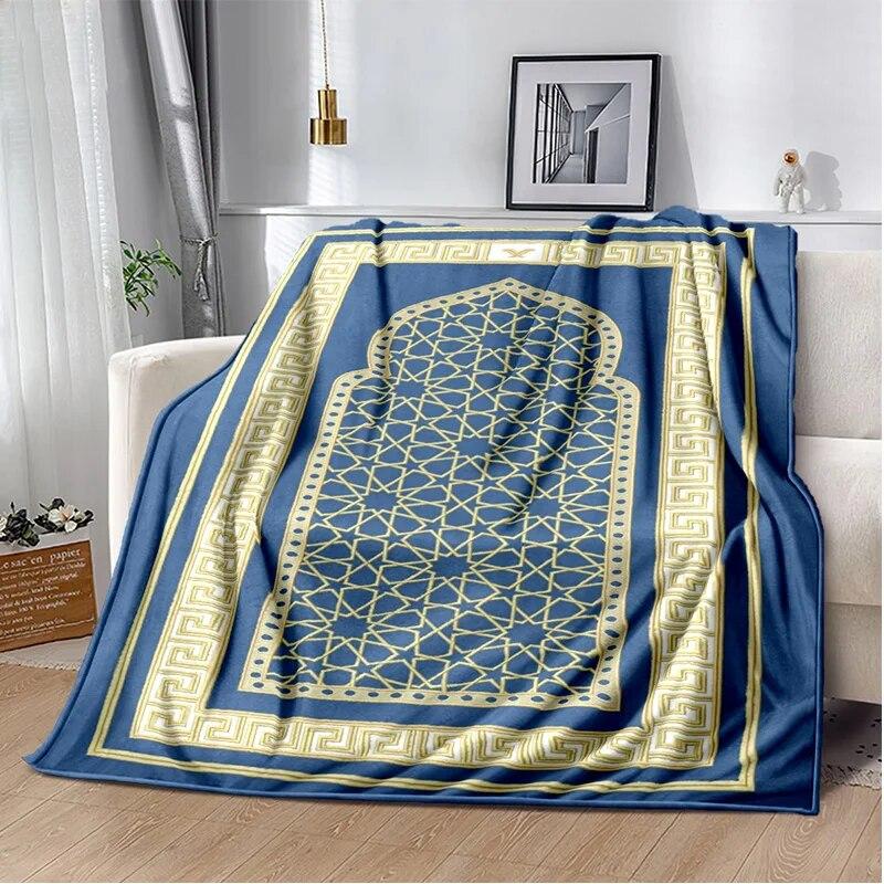 Islám muslimská modlitební kaligrafická přikrývka, měkká přikrývka pro domácí postel pohovka pohovka piknik cestovní kancelář přikrývka na odpočinek dítě