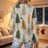 Women's V-Neck Long Sleeve Christmas Print Lightweight Blouse for Spring and Summer