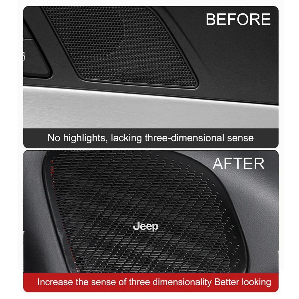For Jeep Car 3D Metal Audio Sticker Speaker Stereo Badge Decorative Sticker For Jeep Renegade Patriot Wrangler Gladiator Gran