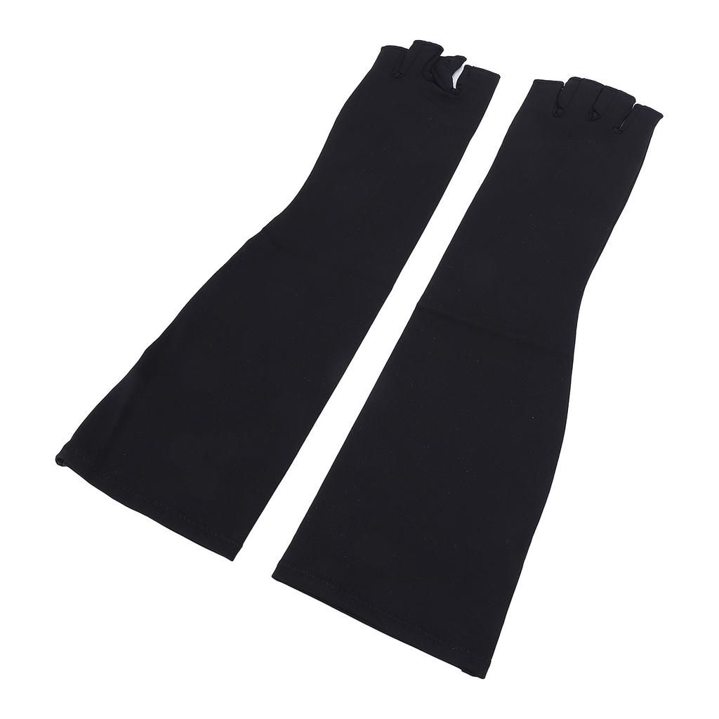 1 Pair Long Copper Gloves Fingerless Breathable Soft Copper Long Compression Gloves Copper Arm Sleeve for Men Women