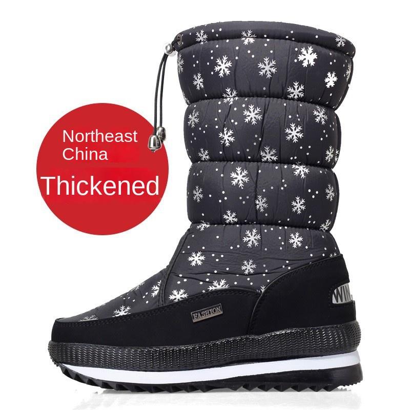 Зимние женские зимние ботинки на флисовой подкладке нескользящие теплые утолщенные хлопковые ботинки среднего размера для отдыха 42 4309₽