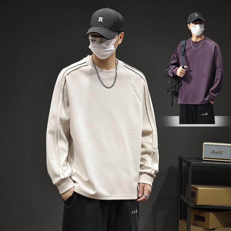 2025 Men s Autumn Loose Round Neck Long-Sleeve Hoodie - High-End Fashionable Top 3XL