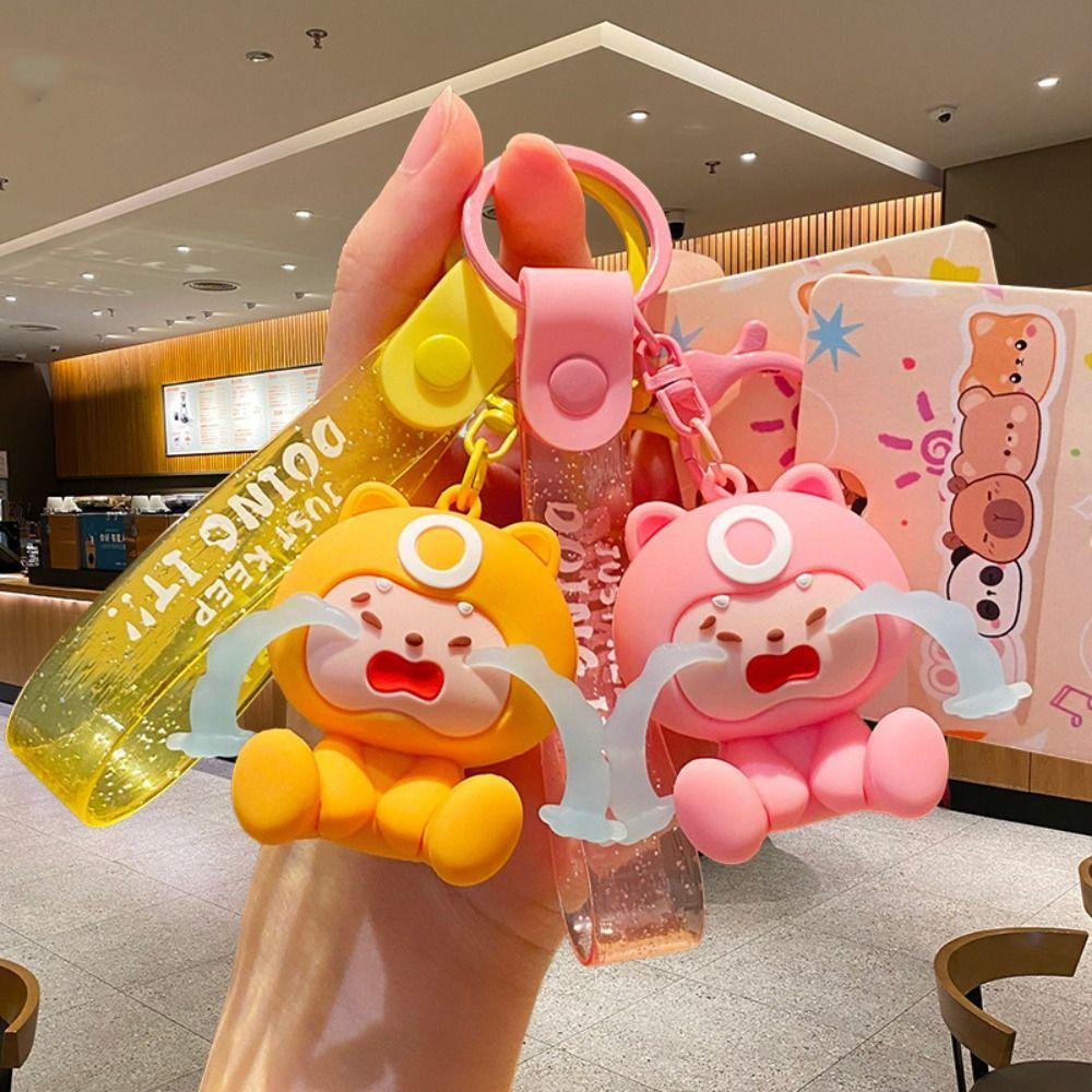 PVC Cartoon Pendant Crying Face Car Keyring Creative Dolls Keychain  Car Keychain