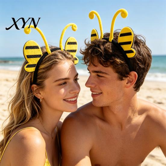 Thin Hairband for Running Insect Wing And Antenna Headband, Cute Butterfly Bee Ladybug Bendable Tentacle Hair Accessory Felt Headpiece Halloween