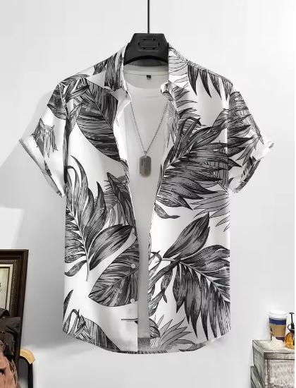 Leaving Tropical Men's Vacation Hawaii 3D Printed Shirt Outdoor Vacation Beach Summer Casual Lapel Short Sleeves
