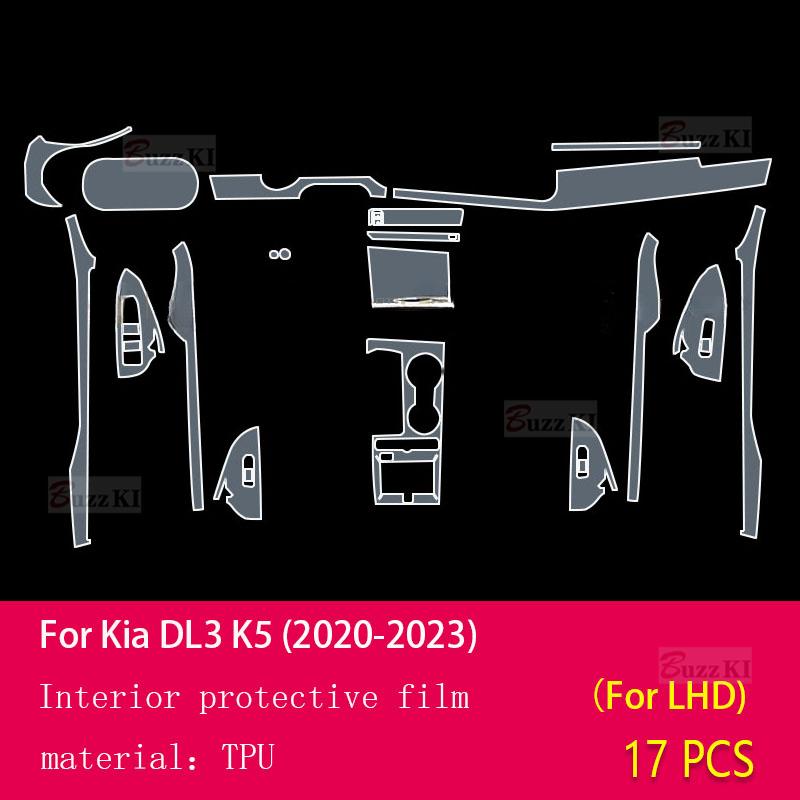 For Kia DL3 K5 - Car Interior Film Dashboard Navigation Gearbox Center Console Anti-scratch Transparent TPU Car Film