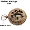 Brass Pocket Magnetic Sun Dial Map Type Compass (Gold