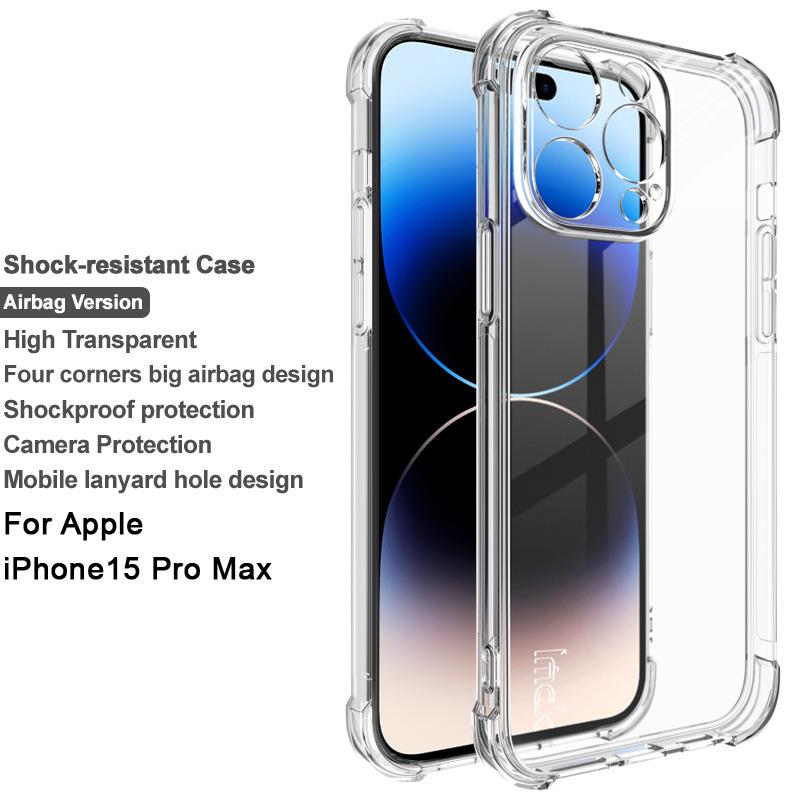 IMAK For iPhone 15 Pro Max Phone Back Cover Soft TPU Phone Case Anti-scratch Super Clear Shell