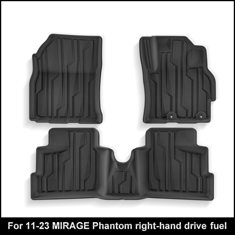 Eco-Friendly TPE Floor Mats for Mitsubishi Mirage Models 2011-2023, Including Trunk Mat