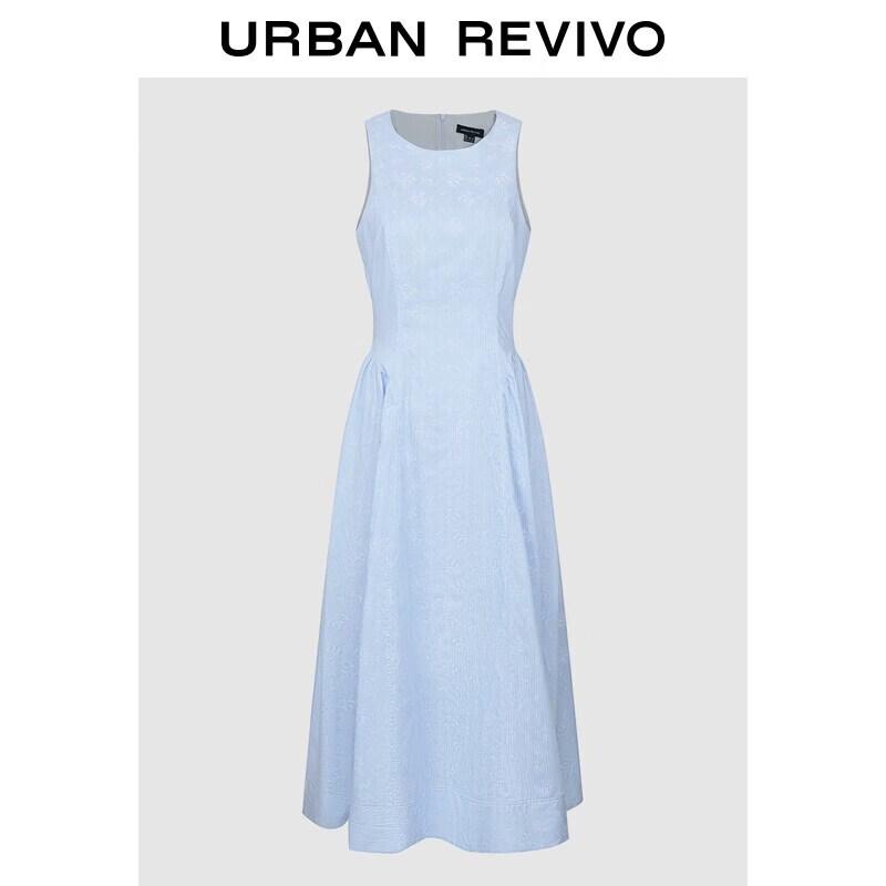UR2026 Summer Floral Striped Dress L