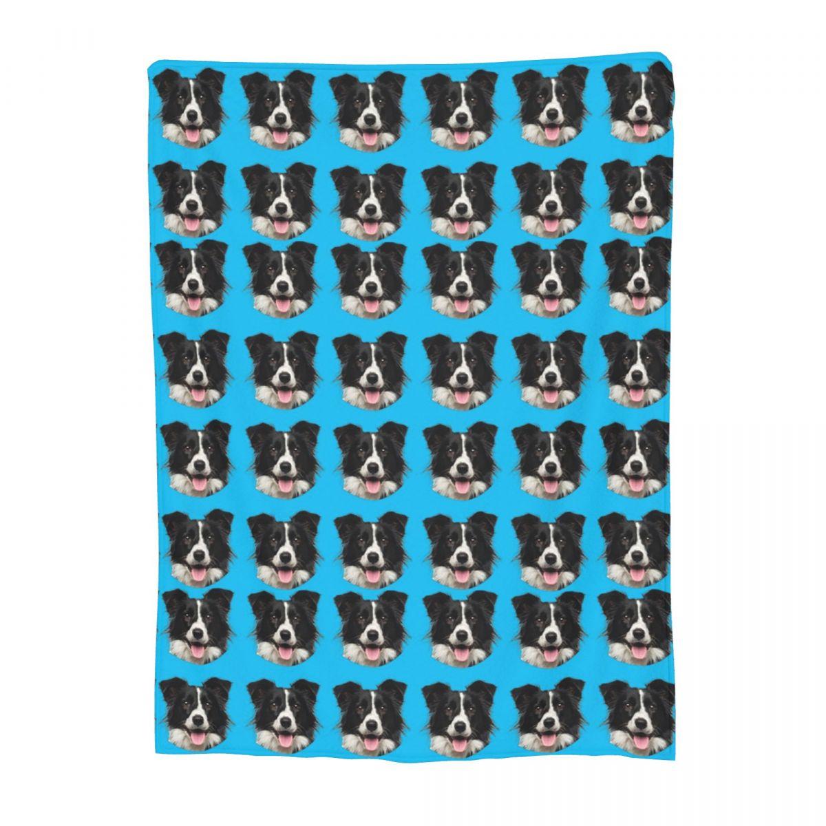 

Border Collie Dog Cute Pattern Blanket Soft Warm Flannel Throw Blanket Cover for Bed Living room Picnic Travel Home Couch 80x120cm