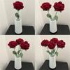 Artificial Rose Flower Realistic Knit Rose Home Office Wedding Decor High End Floral Arrangement