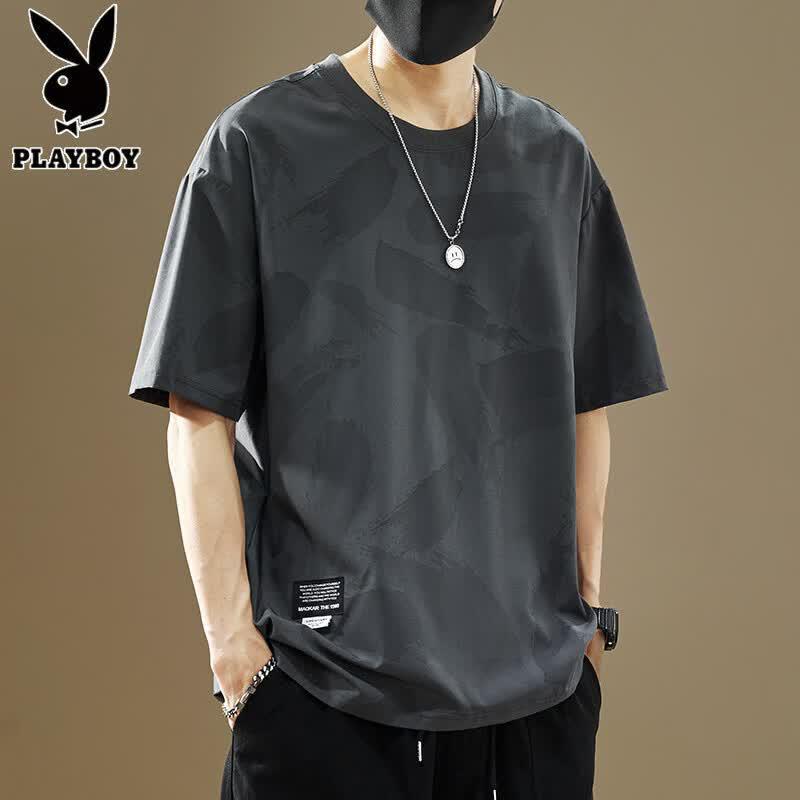 PLAYBOY Men's Ice Silk Breathable Short Sleeve T-Shirt