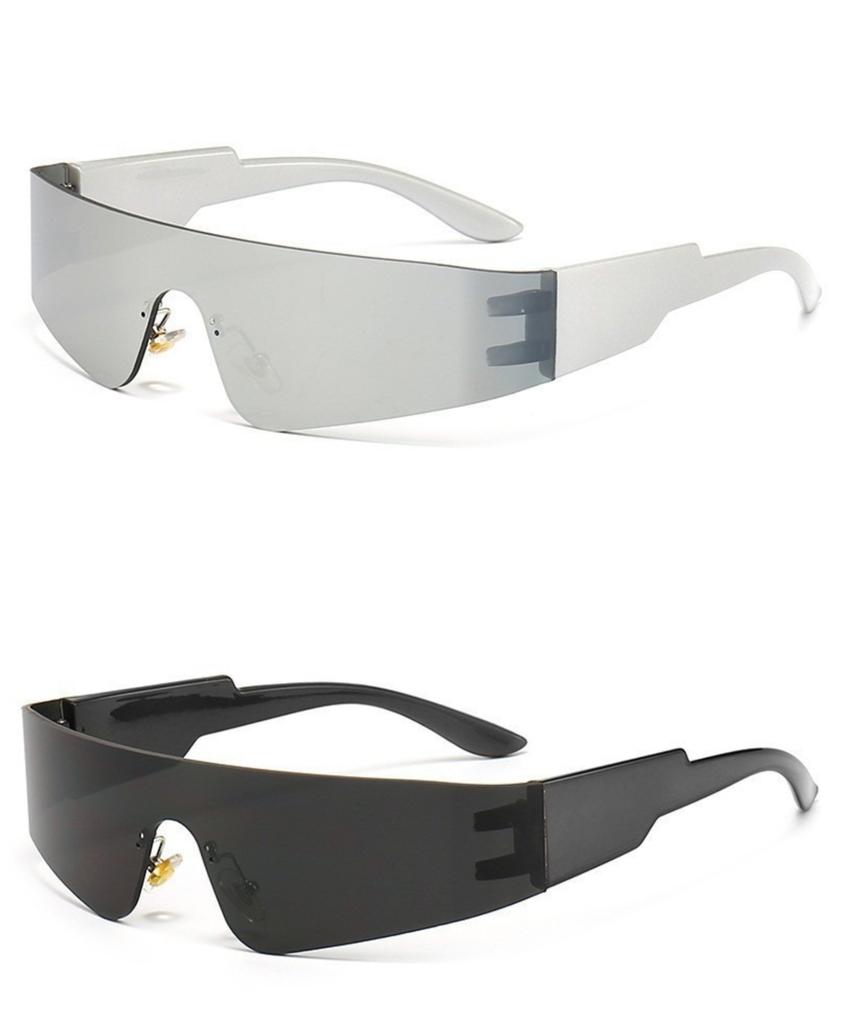 Punk One Piece Sunglasses Goggle New Y2k Rimless Sun Glasses 2000's Shades Eyewear UV400 Female Designer  Eyeglasses