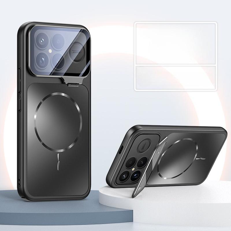 

Висококласний матовий чохол AG для Magsafe для POCO F8 Ultra F8 Pro Магнітна бездротова зарядка Захист камери Кронштейн Жорсткий ПК Ударостійкий бампер For POCO F8 Ultra чорний