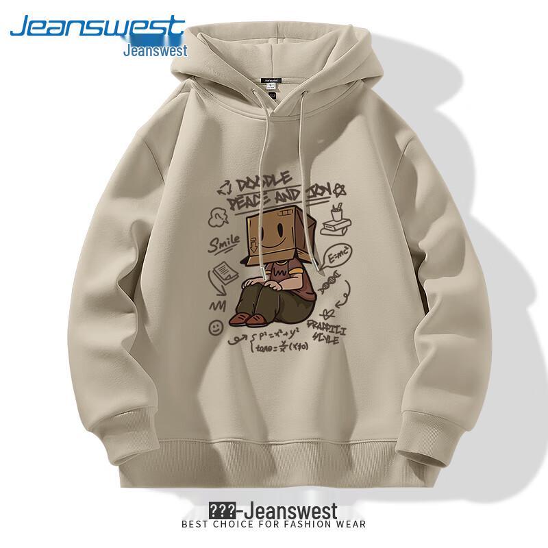 

Jeanswest Men s Heavyweight Hooded Sweatshirt with Paper Bag Man Print 3XL