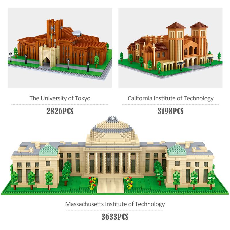 5379PCS City Mini World Famous School Series Architecture Model Building Blocks Educational Bricks Toys for Children Gifts