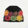 New colorful flower hand-crocheted pullover hat women's outdoor versatile temperament warm head hat