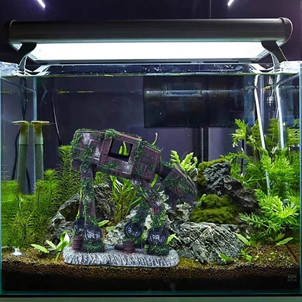 Autobot Robot Dog Shape Aquarium Landscape Decorations Simulation Fish Tank Accessories Ornaments Resin Crafts Eco-friendly Pet