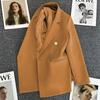 Women's Casual Solid Color Three-quarter Sleeve Pocket Shirt  Jacket