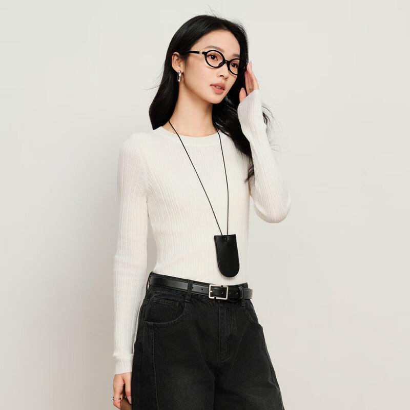 Elva' Island Women's Solid Slim-Fit Long-Sleeve Knit Top