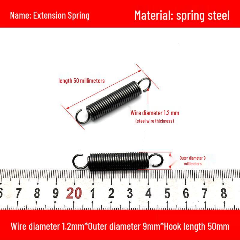 1.2mm Wire Extension Spring with Hook - Soft Tensile Force Spring Accessory