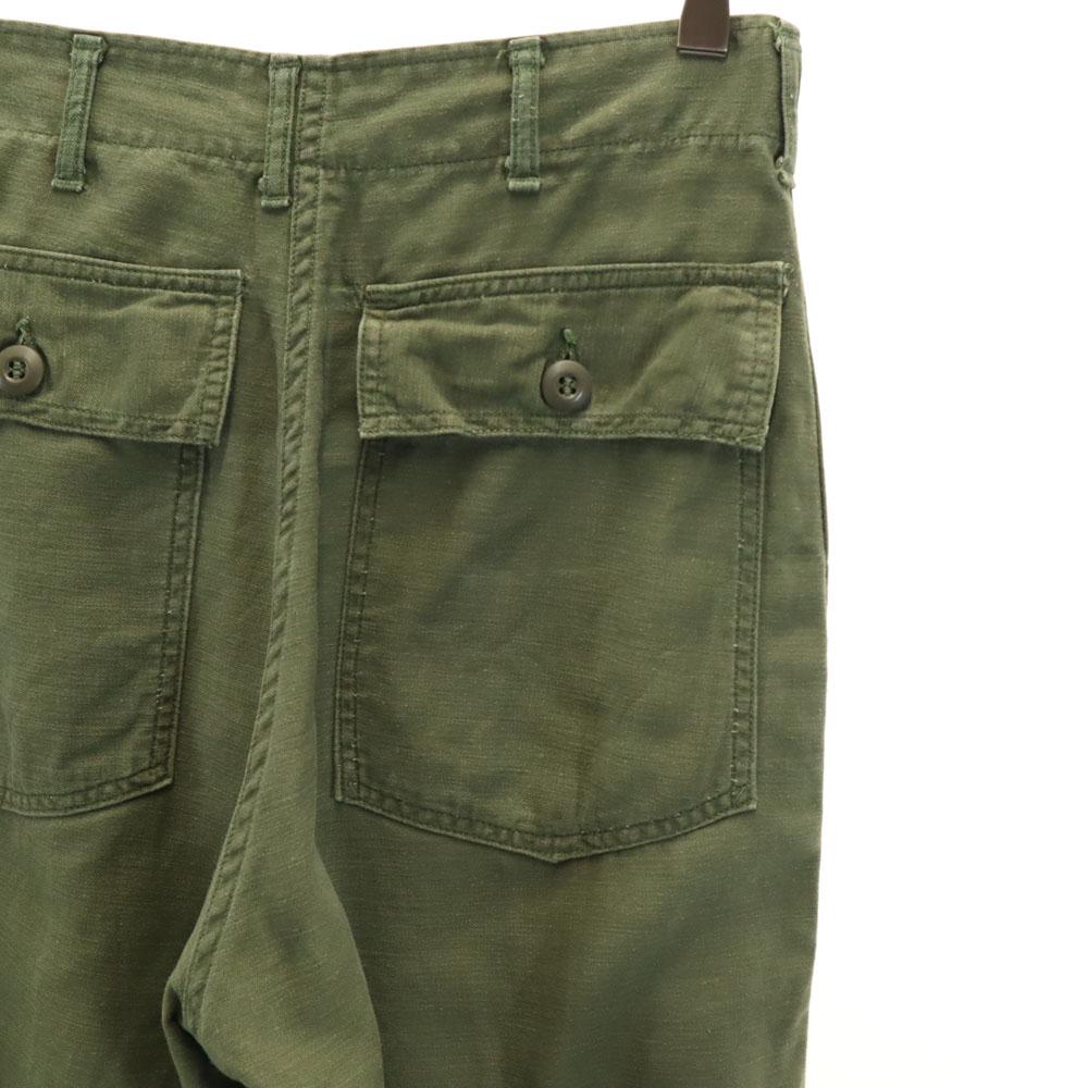 US ARMY 70s vintage Cotton Satin Baker Pants W28 khaki Military DSA Men's Used