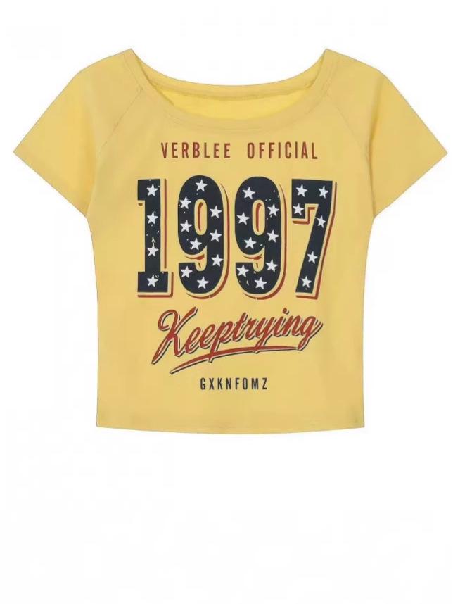 Amerikanisches Retro-Sternenprint-Einschulter-Freizeit-Schlankheits-Top für Damen - 2025 Edition