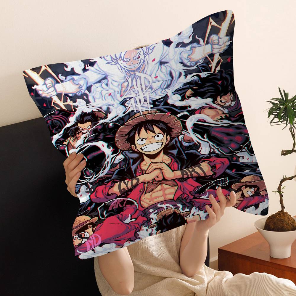 One Piece Monkey D Luffy Pillow Cover Anime Fans Exclusive Limited Edition Treasure Themed Decor for Bedroom  Dorm Room