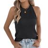 Women's Loose Casual Color Off Shoulder Hollow Sleeveless Knitted Top Knitted Top