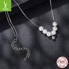 S925 Sterling Silver Smart Pearl Moissanite Necklace, Women'S Premium Stacked Collarbone Chain Autumn And Winter Light Luxury