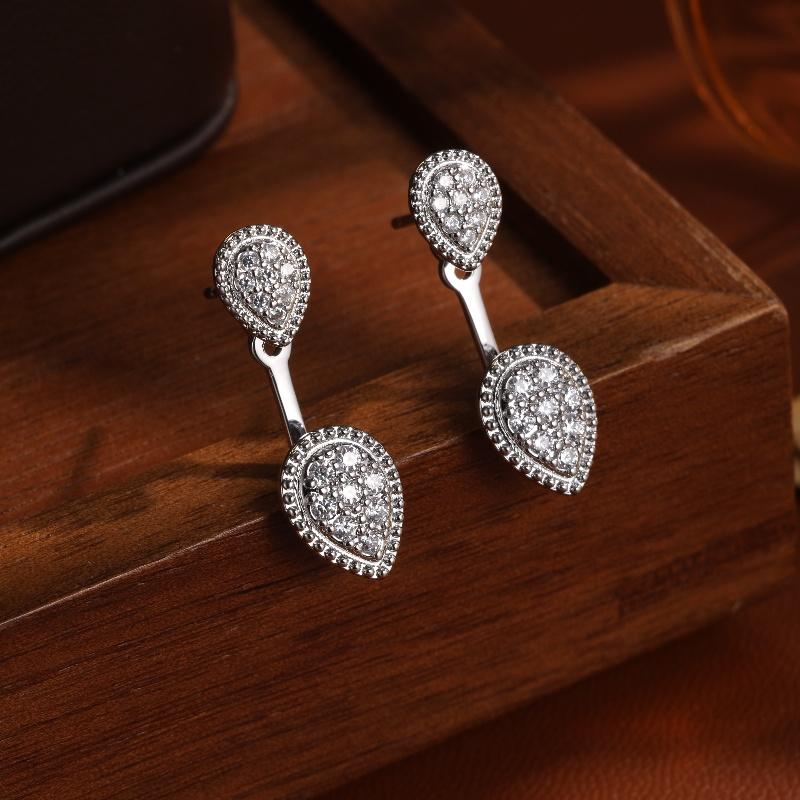 ZAKOL Trendy Classic Water Drop Zircon Women's Earrings Retro French Elegant Charming Bride Wedding Dress Jewelry Accessories